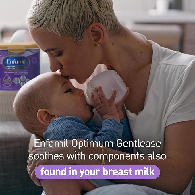 Enfamil Optimum (Enspire) Gentlease, Our Closest Formula to Breast Milk, Immune-Supporting Lactoferrin and Brain-Supporting DHA Baby Formula - Powder 19.5 Oz Tub