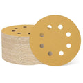 HARFINGTON 50Pcs 5Inch Sanding Discs 150Grit Yellow Aluminum Oxide 8 Hole | by HARFINGTON