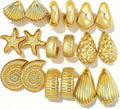 12 Pairs Chunky Gold Hoop Earrings for Women Trendy, Gold Plated Lightweight Hypoallergenic Stack, Thick Open Twisted Huggie Hoops Earring Set