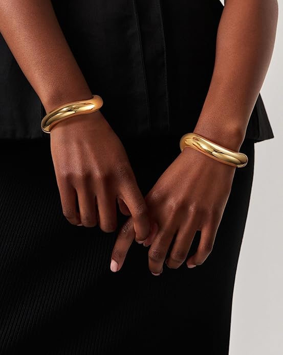 Elegance 11 designs Gold Bangles For Women Chunky Trendy Hinged Cuff Open Bracelet Wide Minimalist Bracelets Jewelry Gift
