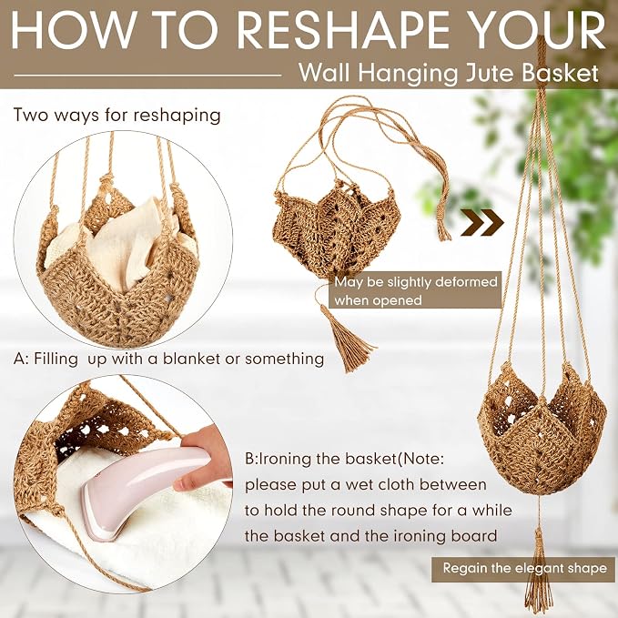 Shappy 2 Pack Boho Macrame Plant Hanger, Large Hanging Planter Plant Holder Pot - Image 5