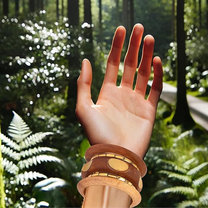 Touchstone wood bracelets for women bangle wooden jewelry handmade artisan bangles natural handcrafted brown olive stylish chunky boho bohemian bracelet brass metal inlaid woods stackable