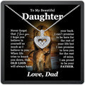 TRYNDI To My Daughter Necklace from Dad - Christmas Gifts for Daughter, Granddaughter, Daughter-In-Law, Women's Jewelry Gifts for Women Birthday, Valentine's Day, Mother's Day