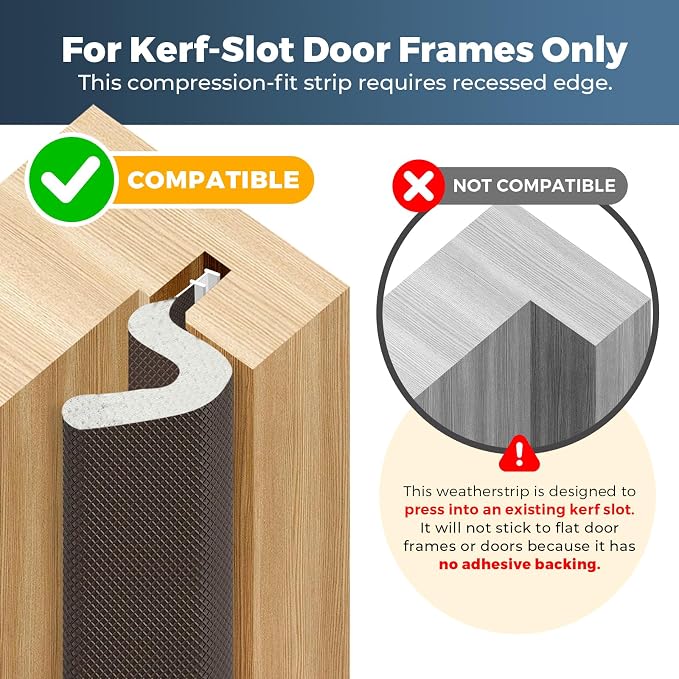 Weather Stripping Door Seal, 60 FT Kerf Foam Strip - Image 3