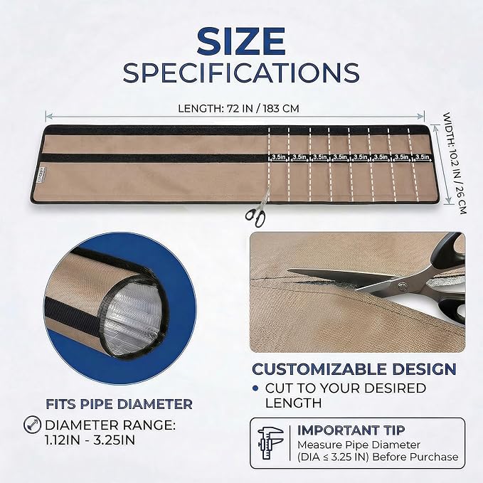 5 Layers HVAC Copper AC Line Pipe Insulation Cover Outdoor 6ft x 10.2in - Image 2