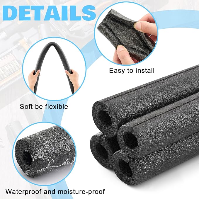 12 Pcs 1 Feet Foam Pipe Insulation Foam Tube Insulating Water Pipe Pool Swim - Image 3