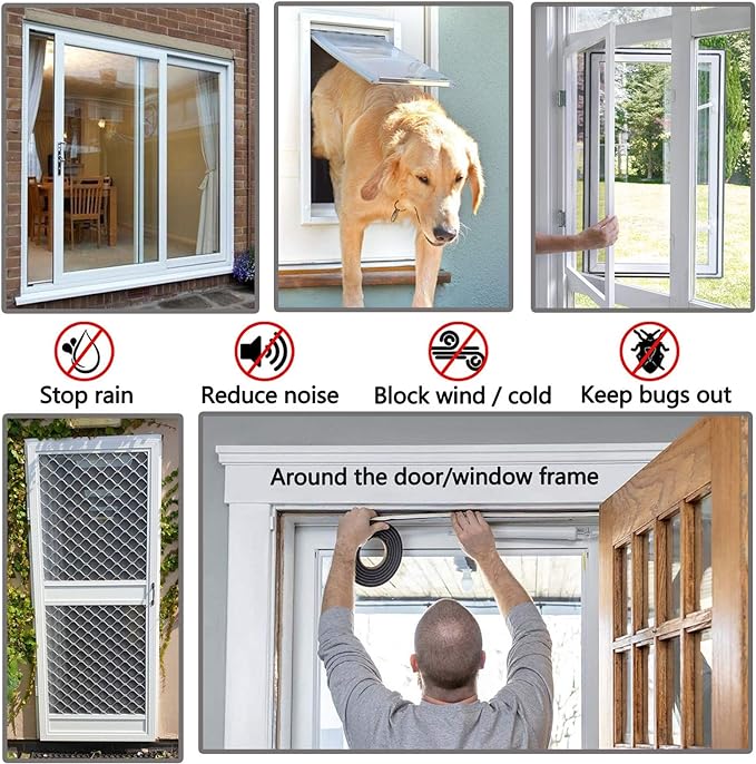 Weather Stripping Brush for Sliding Windows/Doors Frame Side, Pile Self - Image 2