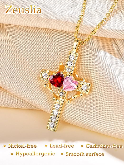 Valentine's Day Gifts for Wife 925 Sterling Silver Double Birthstone Pendant Necklaces I Love You for Always and Forever Necklace Anniversary Birthday Gifts for Wife Girlfriend Mom Her