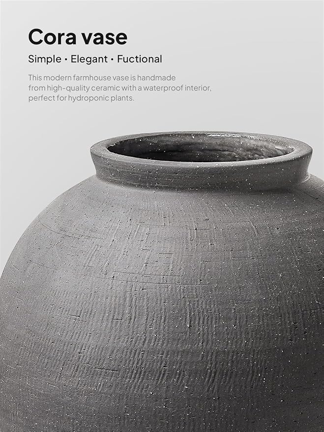 Large Blak Ceramic Vase - Image 5