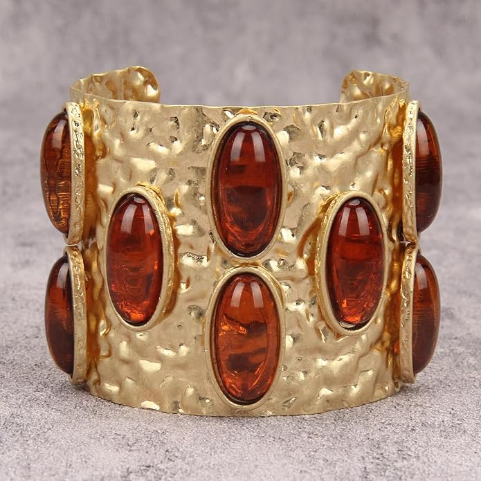 Gold Cuff Bracelet for Women Silver Beaded Bracelets Open Bangle Stackable Stretch Bead Bracelet Boho Jewelry Gifts for Wife Couple