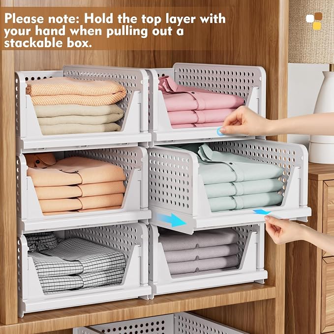 Upgraded Closet Organizers and Storage, Stackable Closet Organizer Basket | 5 - Image 6
