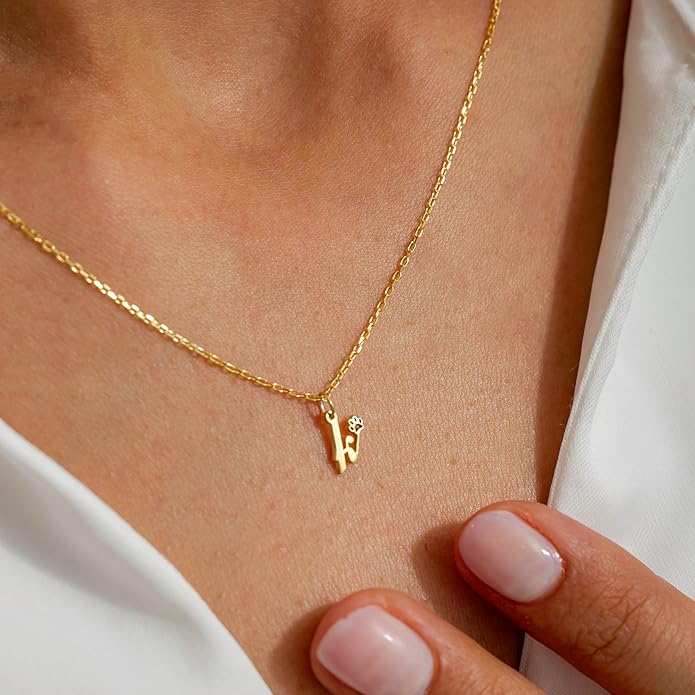 SilveristicJewelry Initial Necklace with Tiny Paw, 925 Sterling Silver Personalized Pet Lover Jewelry, Tiny Paw Print Charm Pendant, Dog Mom Gift, Cat Lover Necklace for Women