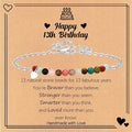 Birthday Gift for 9-16 Year Old, Small Natural Stone Beaded Bracelet Adjustable Heart Charm Bracelet for Daughter Granddaughter Sister Niece Friend on Birthday Graduation with Message Card Gift Box