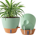 2 Pack 10 inch Plant Pots, Plastic Self Watering Planters | Drainage Holes by Fielda