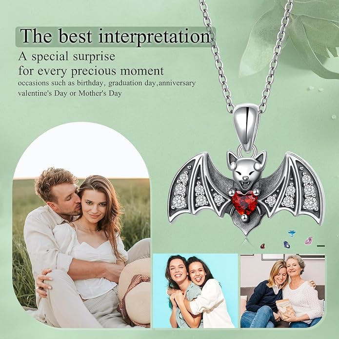 FLYOW 925 Sterling Silver Cute Animal Jewelry Hummingbird/Butterfly/Wolf/Corgi/Cat/Snake/Spider/Bat/Penguin/Bear/Opossum/Frog/Guinea Pig for Women Mother Friend Animal Lovers
