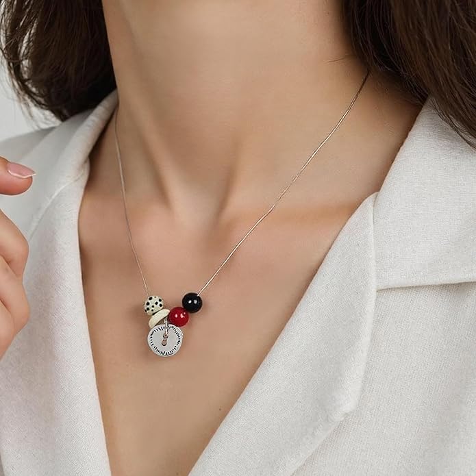 Snake Butterfly Necklace for Women Y2k Irregular Round Bead Pendant Women's Jewelry
