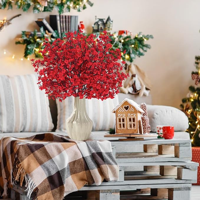 10 Pcs Fake Flowers, Real Touch Babys Breath Artificial Flowers, Full Baby - Image 7