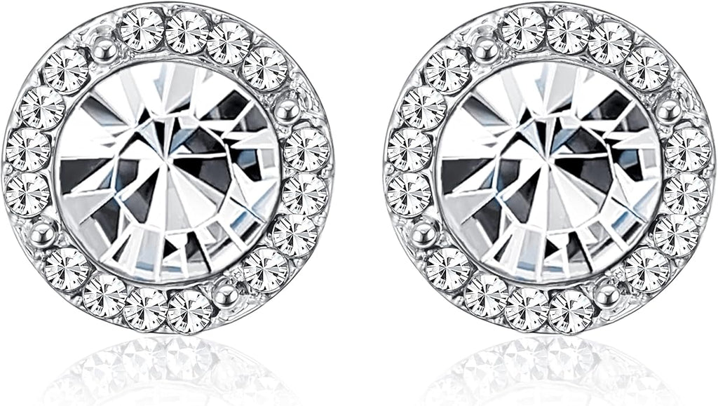 Thunaraz Elegant Clip on Earrings for Women Crystal Wedding Earrings Clip on Rhinestone Dance Competition Stage Opera Performance Earrings Formal Earrings for Brides Bridesmaids Non Pierced Jewelry