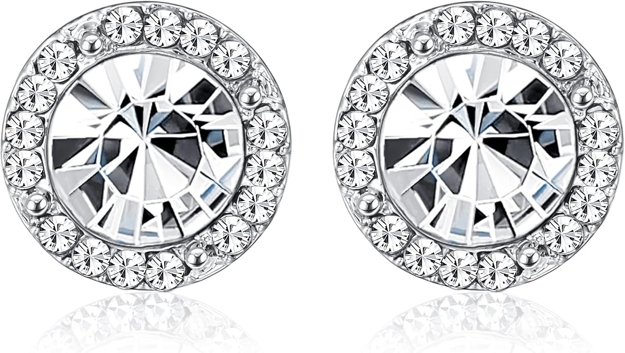 Thunaraz Elegant Clip on Earrings for Women Crystal Wedding Earrings Clip on Rhinestone Dance Competition Stage Opera Performance Earrings Formal Earrings for Brides Bridesmaids Non Pierced Jewelry