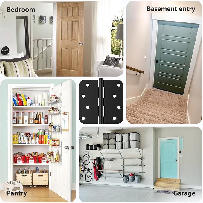 12 Pack Rounded Door Hinges 4 Inch, Removable Pin, Antirust & No Squeaks - Image 6