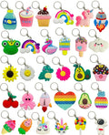 30pcs Different Keychains Bulk, Cute Keychain Key Chain Charms for Bag Key Backpack Decoration Party Favor