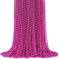 YAXINRUI 72 PCS Hot Pink Bead Necklace, Pink Mardi Gras Beads, Cancer Awareness Necklaces, 33 Inch Round Valentine Party Beads for Mardi Gras Christmas Cancer Awareness Month Events