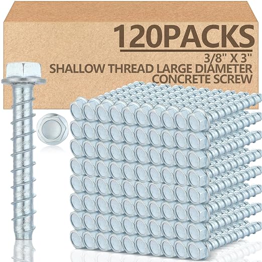 Tandefio 120 Pack 3/8 x 3 Concrete Anchors and Screw Kits Galvanized | Large by Tandefio