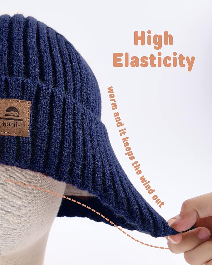 Baby Beanie Fleece Lined Toddler Winter Hat with Ear Flaps Little Girls Boys Warm Hats Cute Beanies for Kids