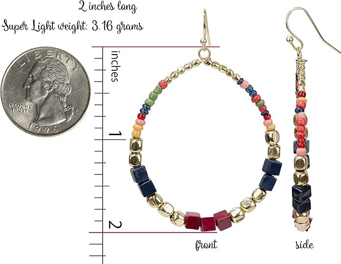 Boho Dangle Earrings Tear Drop Multi Color | SPUNKYsoul Collection