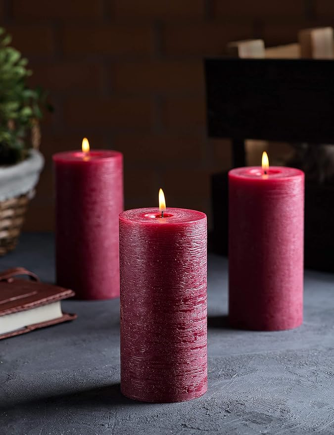 Set of 3 Pillar Candles 3" x 6" Unscented Handpoured Weddings, Home Decoration - Image 3