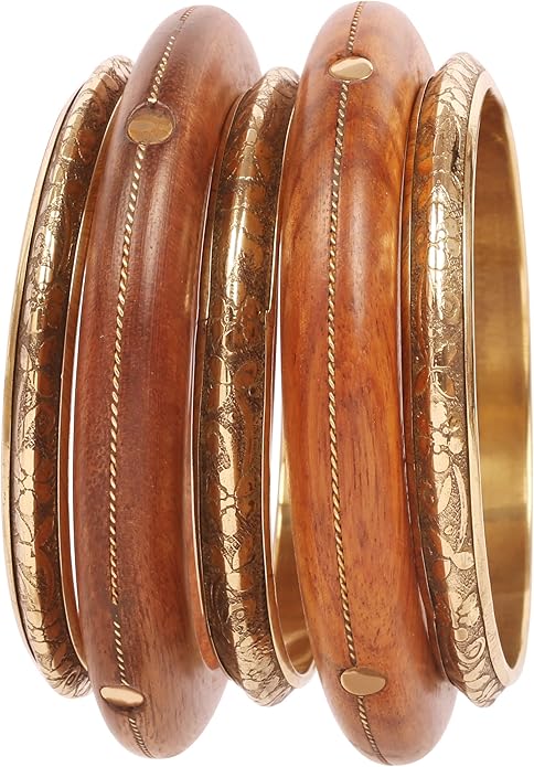Touchstone wood bracelets for women bangle wooden jewelry handmade artisan bangles natural handcrafted brown olive stylish chunky boho bohemian bracelet brass metal inlaid woods stackable