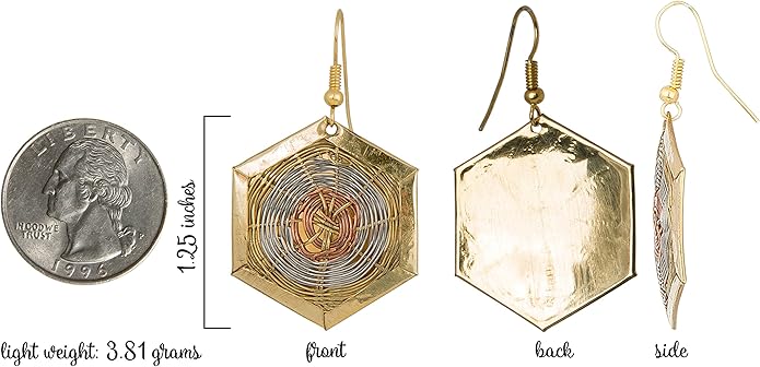 SPUNKYsoul Handmade 3 Toned Basket Weave Earrings | SPUNKYsoul Collection
