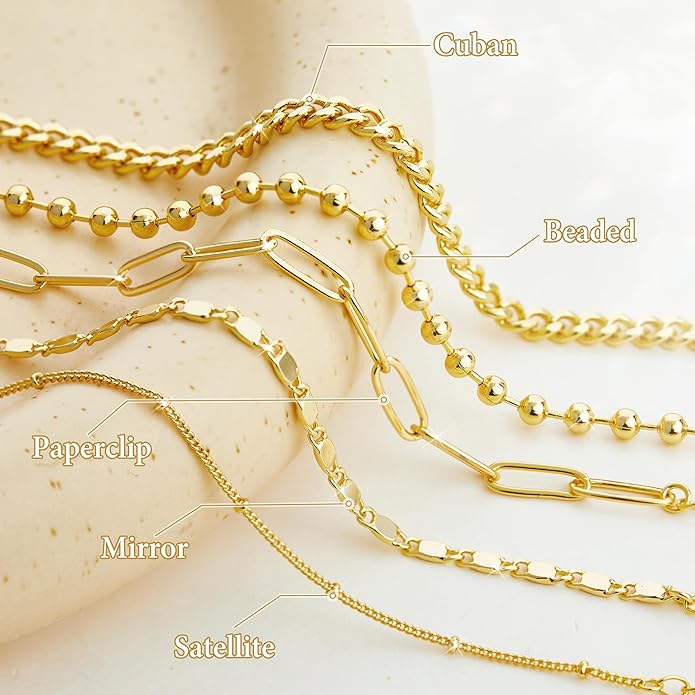 Gold Bracelets Set for Women Stack, Dainty Thick Bracelets Stack for Women Trendy, Simple Thin Gold Plated Cuff Stackable Bracelets With Beaded Cuban Paperclip Snake Rope Bangle Hand Chain Jewelry Gifts for Women Non Tainish