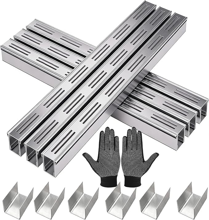 304 Stainless Steel Trench Drain Kit, Narrow Channel Drain by SUIGDRR