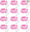 Brightown Valentine's Day 12 Pack Pink Led Fairy Lights Battery Operated String by Brightown