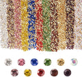 Fashewelry 5500pcs Mixed Color Glass Pointed Back Rhinestone 2mm Crystal Faceted Diamond Rhinestone Beads with Golden Back Clear Round Cabochons for Nail Art Replacing Jewelry