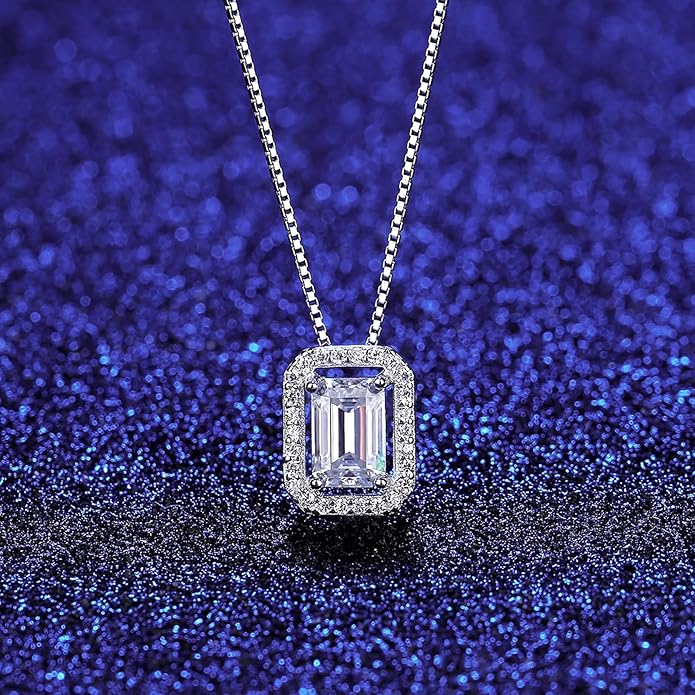 S925 Sterling Silver 0.6ct VVS1 D-Color Diamond Pendant Necklace for Women, Ideal Valentine's Day Gift for Wife