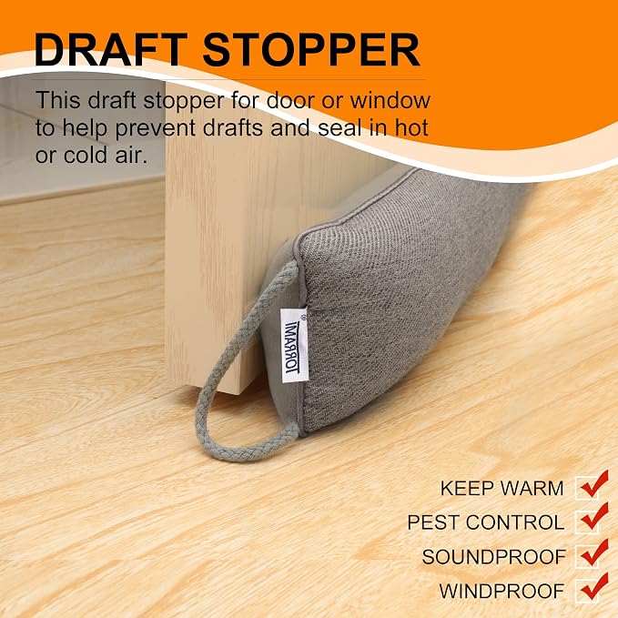 TORRAMI 32" Door Draft Stopper Under Bottom Insulation Noise Air Stopper 2.16LB - Image 6
