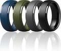 ThunderFit Silicone Rings for Men - 7 Rings / 4 Rings / 1 Ring Step Edge Rubber Wedding Bands 10mm Wide - 2.5mm Thick