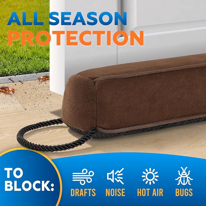 Comfyanno 38” Weighted Under Door Draft Stopper, 2.2lb Door Wind Blocker | Fits - Image 2