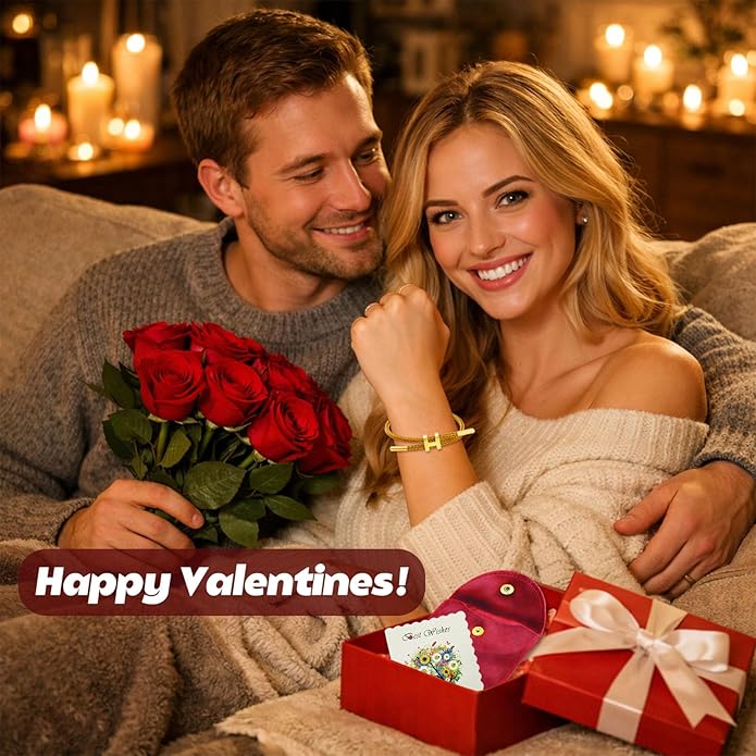 Valentines Day Gifts for Her: Fashion Accessories To My Love Adjustable Gold Rope Bracelets - Anniversary Birthday Gift for Girlfriend Wife Mom - Romantic I Love You Valentines Gift for Women Couple