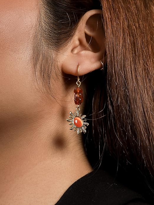Sacina Boho Hippie Gothic Crystal Celestial Sun Earrings, Boho Earrings, Hippie Jewelry, Christmas Jewelry Gift For Women