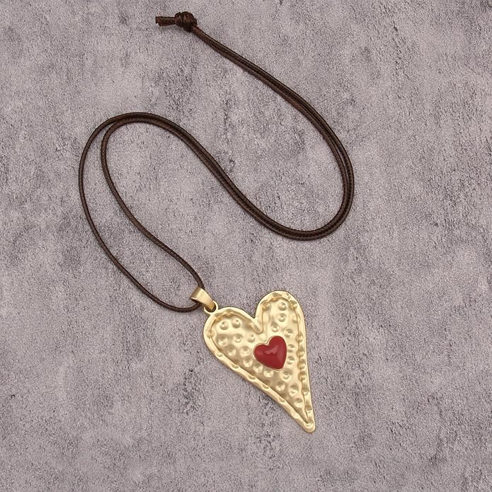 Women's Leather Long Necklace Bohemian Style Circle Retro Pendant Necklace Women's Jewelry