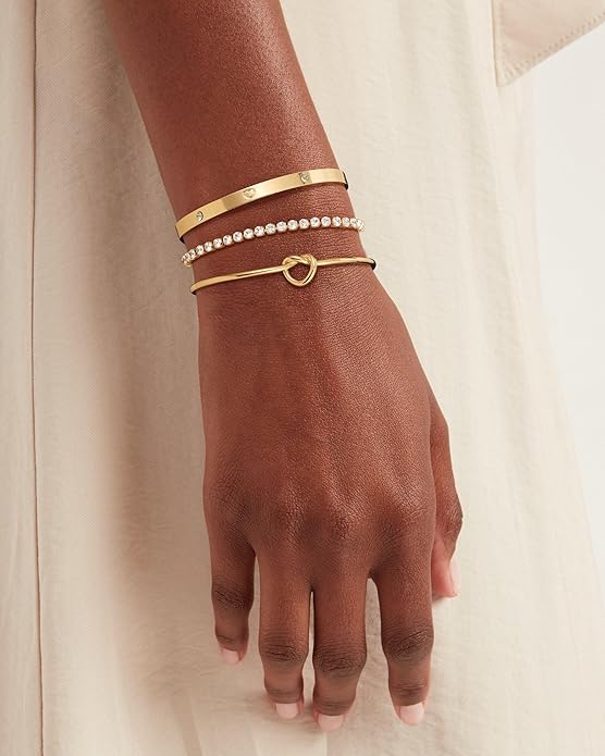Gold Bangle Bracelets for Women, Non Tarnish Dainty 14K Gold Plated Cuff Bracelets Stackable for Women,Waterproof Bracelet Stack Gold Jewelry Gifts Trendy Adjustable Accessories