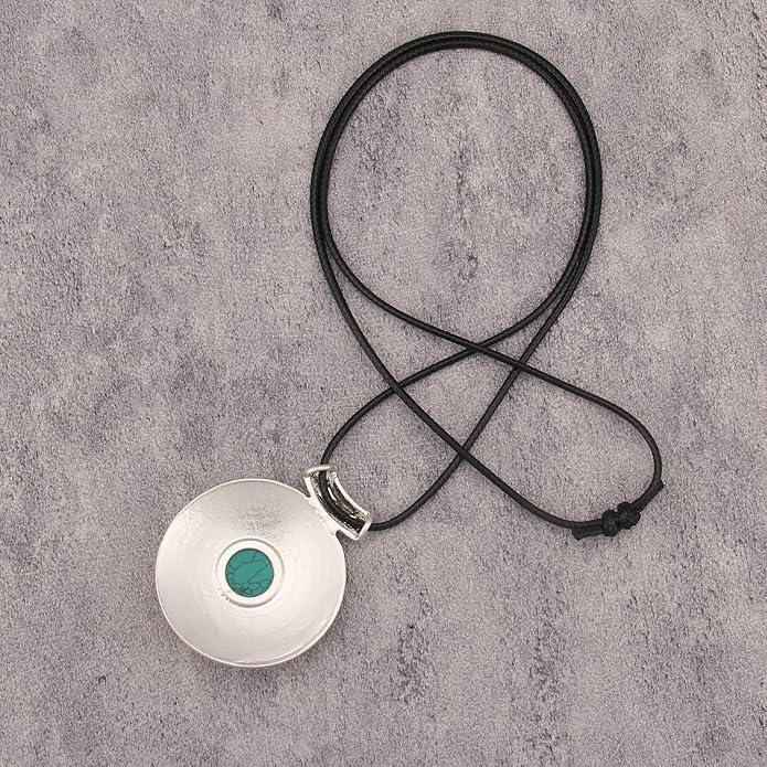 Boho Leather Necklace Women Bohemian Brown Circle Pendant Necklace Choker Long Necklaces for Women Boho Ring Large Pendant