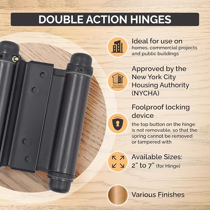 Self Closing Double Action Spring Hinge Saloon Oil Rubbed Bronze 6 Inch - Image 6
