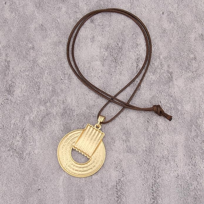 Women's Leather Long Necklace Bohemian Style Circle Retro Pendant Necklace Women's Jewelry