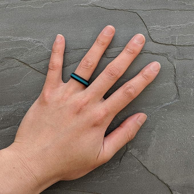 Knot Theory Striped Silicone Ring for Men and Women – Black, Grey, Red, Blue, Orange, Yellow, Purple