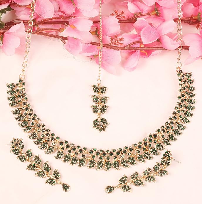 Touchstone Indian wedding jewelry set gold traditional necklaces for women statement rhinestone sets hollywood glamour style crystal stone bridal costume golden necklace