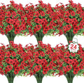 24 Pcs Artificial Flowers for Outdoors Decorations, UV resistant, faux plastic by OuddyDecor
